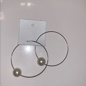 Free People Large silver hoop earrings